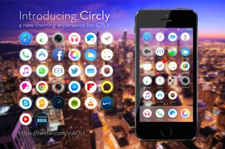 Circly pour iPhone, un thème plat mais rond